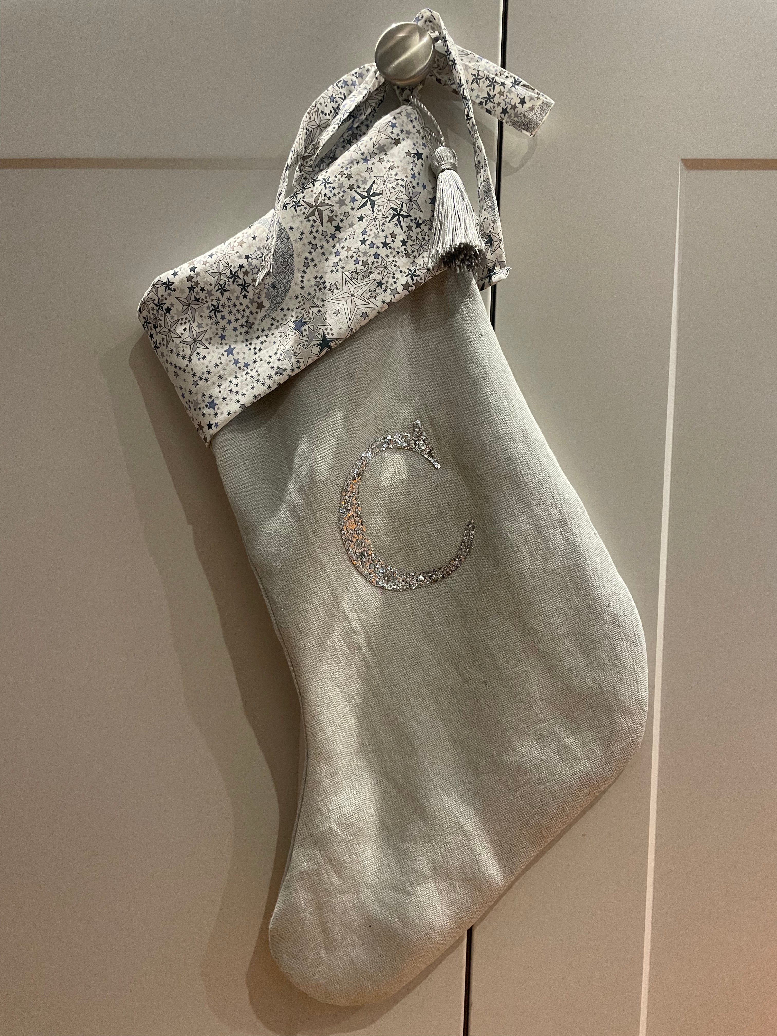 *Pre-order* Liberty & Linen Christmas stocking - Cloud