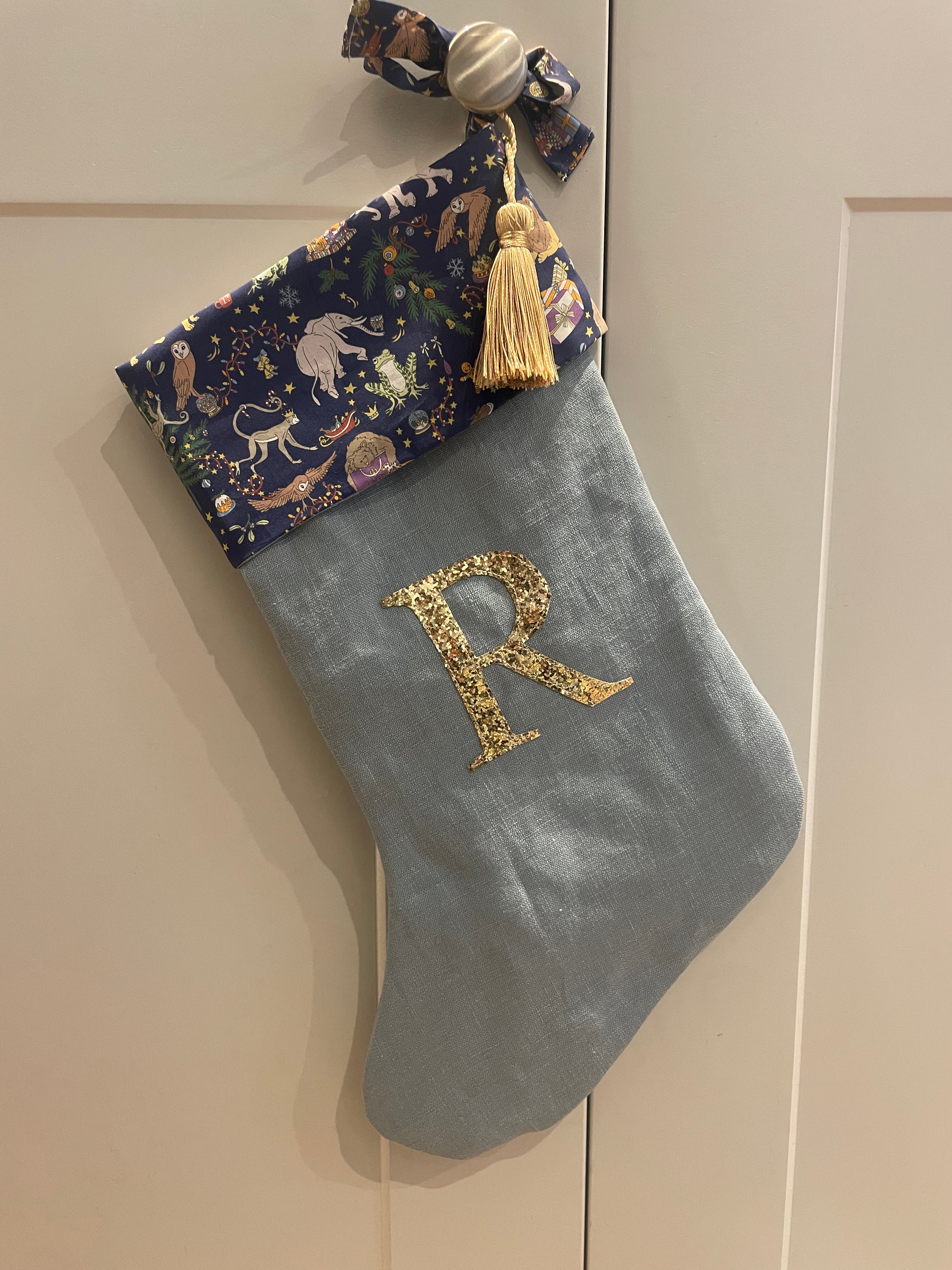 *Pre-order* Liberty & Linen Christmas stocking - Ocean